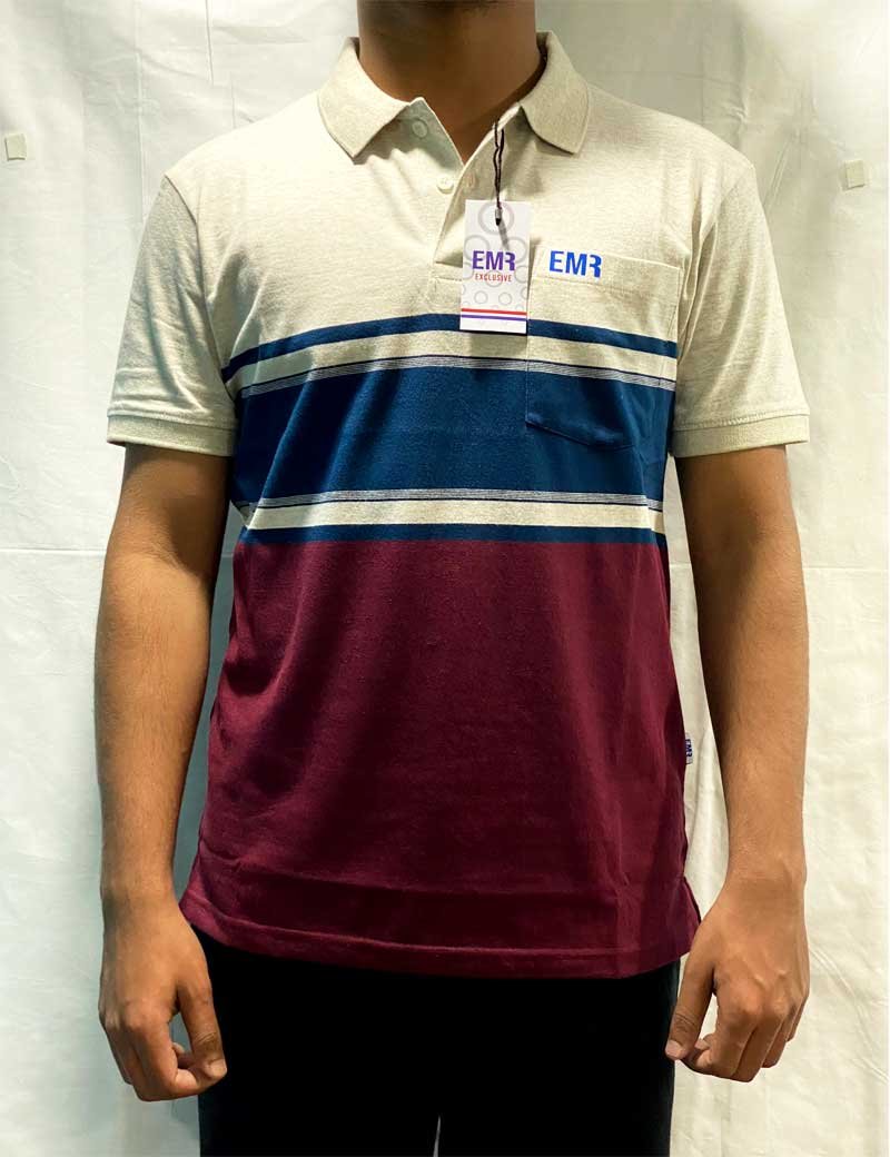 Striped Polo T-shirt Red