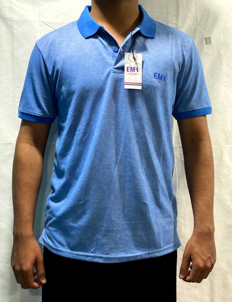 Plain Polo T-shirt Blue