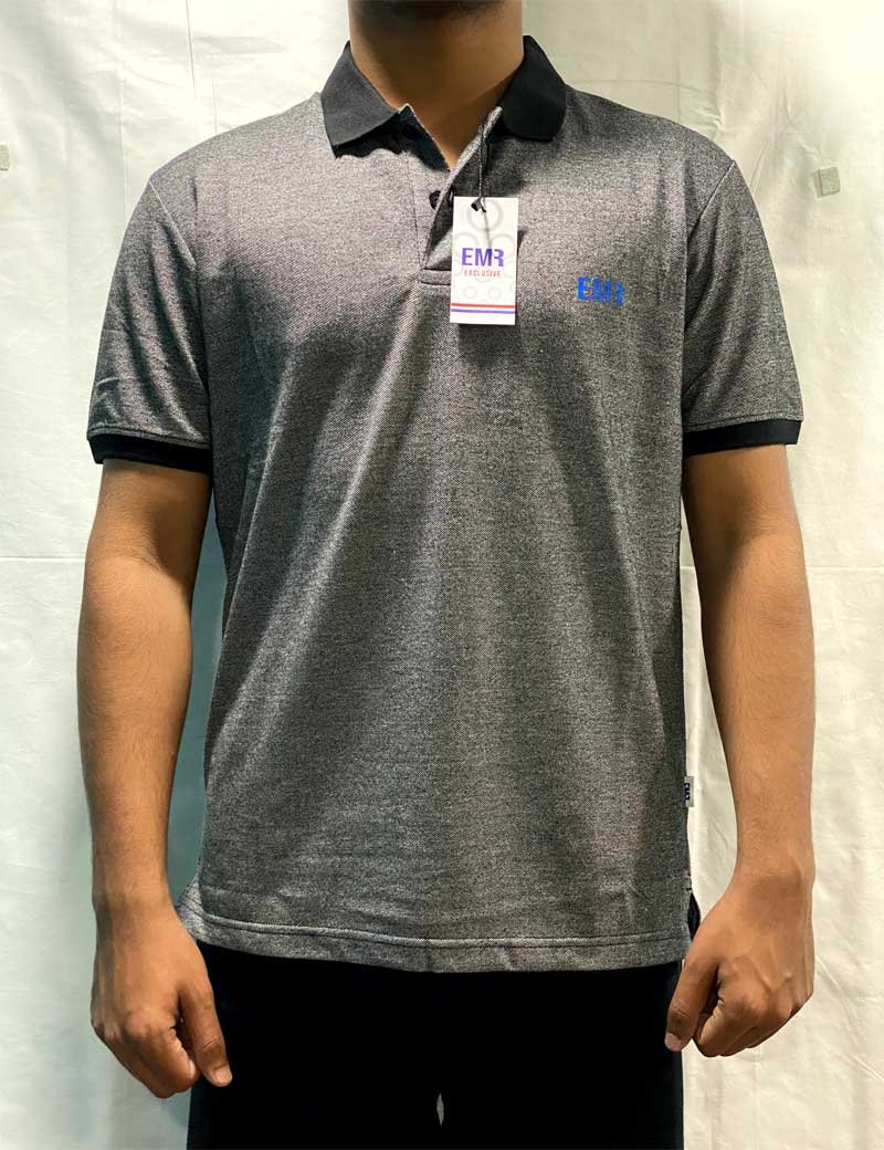 Plain Polo T-shirt Grey