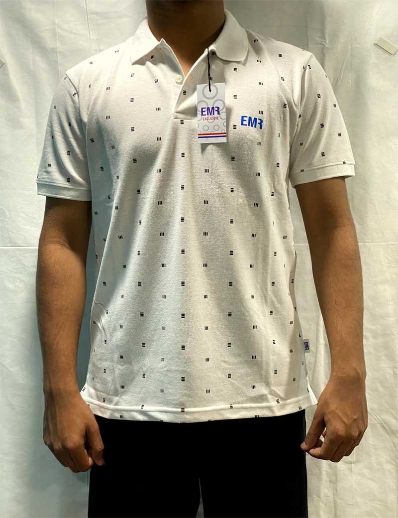 Printed Polo T-shirt Grey